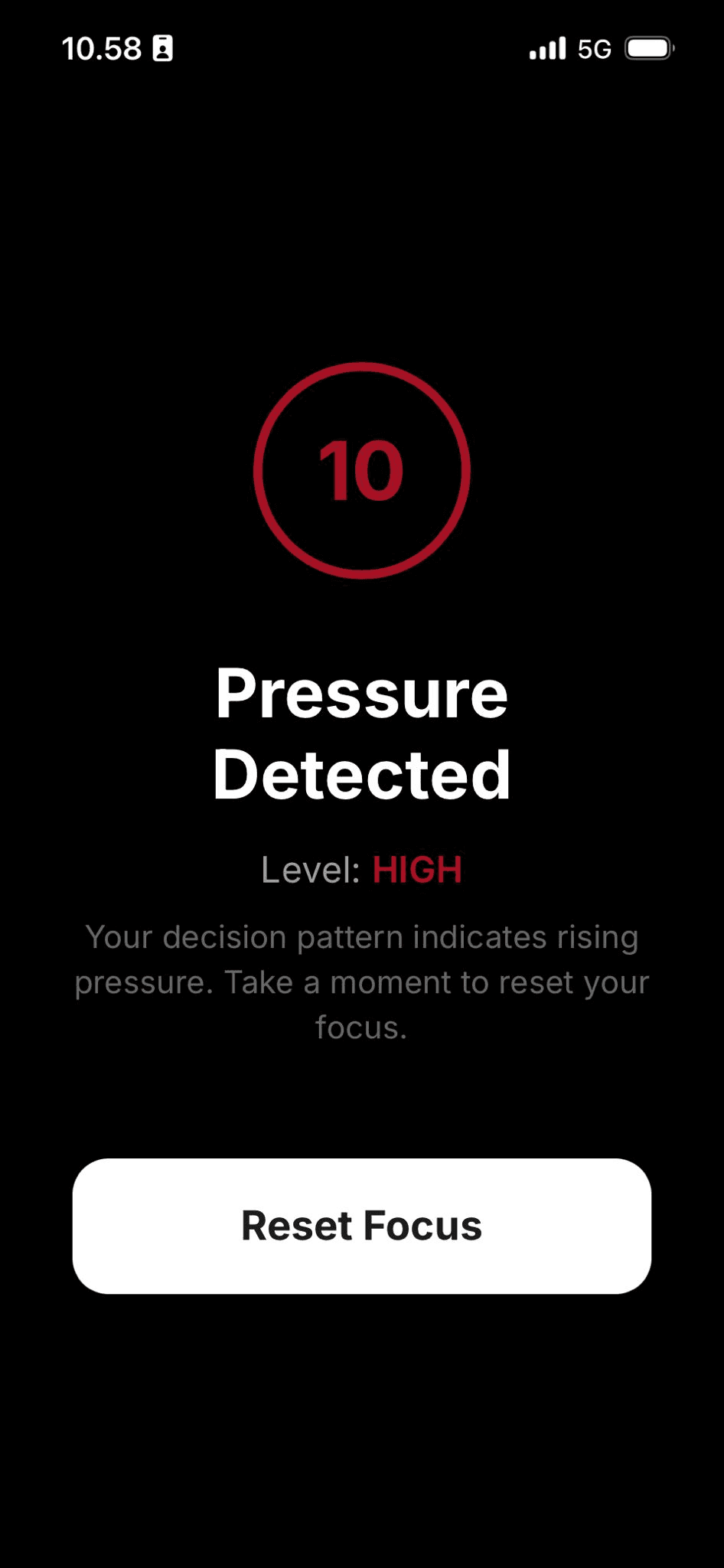 Pressure detection on dashboard